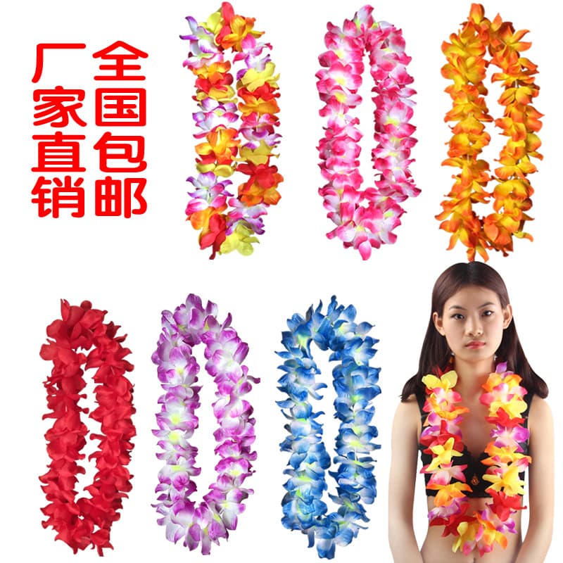 Kaifeng Party Hawaiian Upgraded Large Garland Hula Dress Up Accessories Holiday Event Colorful Petal Necklace