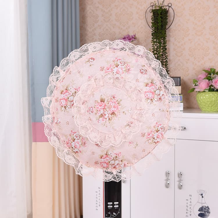 Manufacturer Fan Dust Cover Desktop Fan Cover Fan Cover Pastoral Lace Fabric Dust Cover