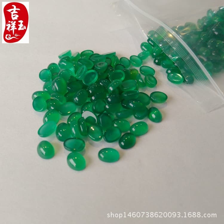 [Card Face] Green Agate Cabochon, Natural DIY Handmade Chalcedony Hairpin, Chalcedony Patch Wholesale