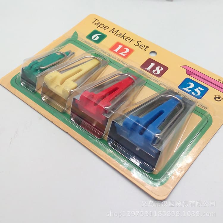 DIY Patchwork Tool Set - Bias Tape Maker, Binding Tool, Edge Roller, Hemming Tool, 6/12/18/25MM Set