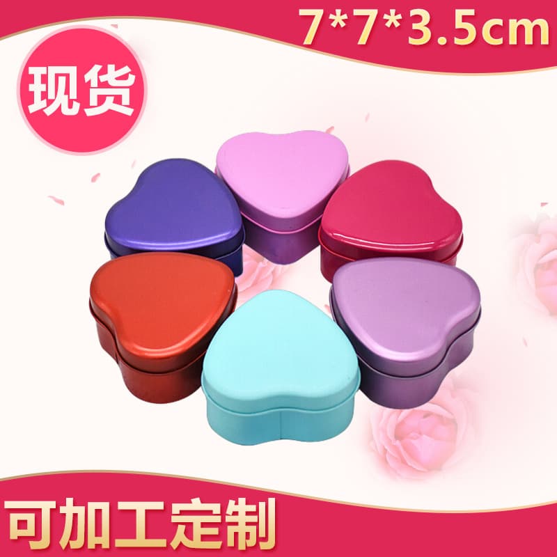 Manufacturer supplies small love candy box, tinplate packaging box, jewelry box