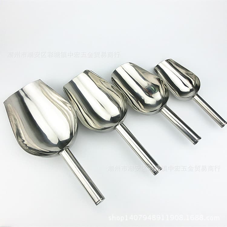 Stainless steel ice shovel, multi-purpose shovel, thickened, non-magnetic powder/tea shovel, grain shovel, rock sugar/whole grain food shovel, 8-11 inch