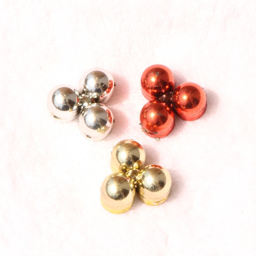 Jiuhong Christmas Accessories Gold Red Plastic Electroplated Three-Bead Fruit Christmas Wreath Christmas Tree Decoration
