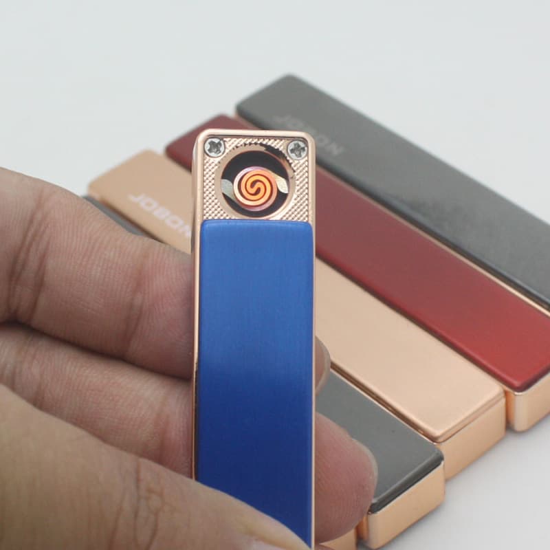 ZB679 Electronic Lighter Zhongbang USB Rechargeable Ultra-Thin Metal Lighter Electronic Igniter