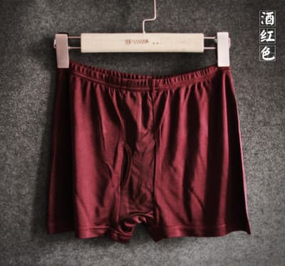 Wholesale Comfortable Silk Underwear Men Large Size Mulberry Silk Boxer Briefs Breathable Sexy U-Shaped Pouch Four-Corner Shorts Men Summer