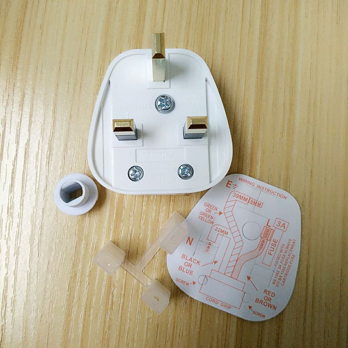 BS British Standard Plug, UK-style Assembled Plug, Detachable with Fuse, Singapore Malaysia Plug