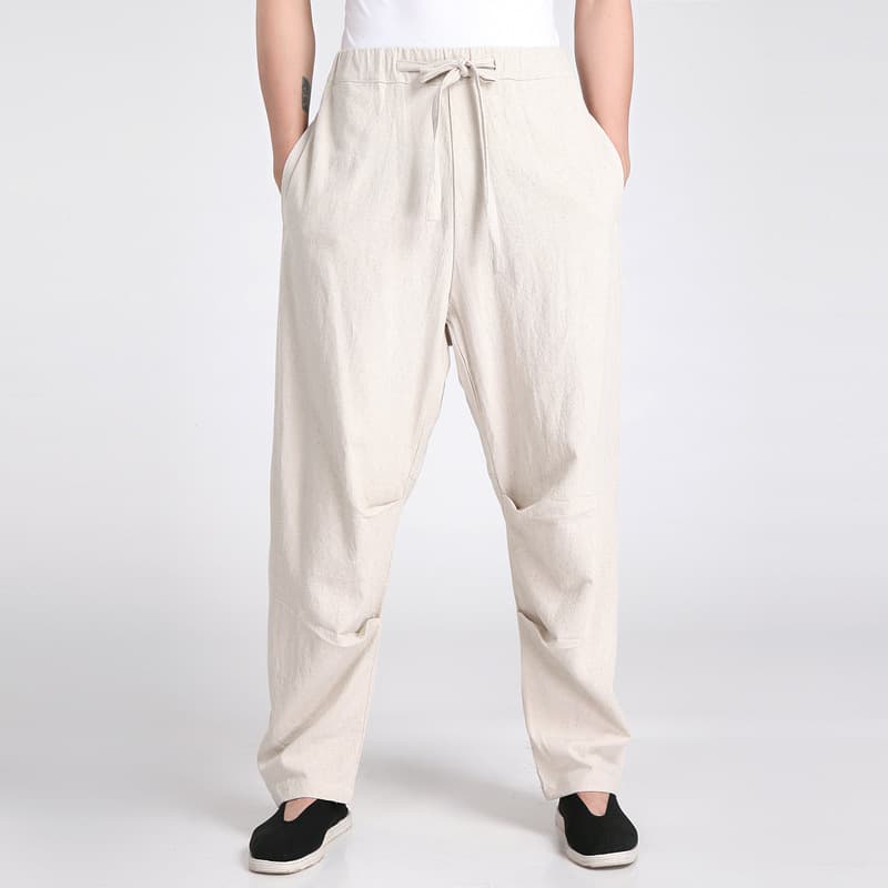 Chinese-style Linen 2607 Tang Suit Men's Pants Middle-aged and Elderly Long Sleeve Shirt / Available as Set