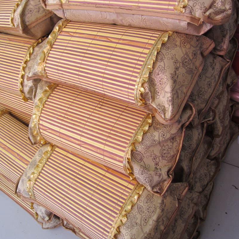 Summer Cool Pillow, Bamboo Leaf Pillow, Gold Brick White Rattan Black Rattan Mirror Mahjong, Summer Street Stall Bamboo Mat Pillow