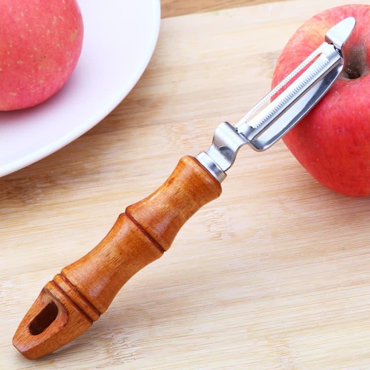 Wooden handle paring knife potato peeler stainless steel peeler multifunctional vegetable cutter kitchen gadget gift