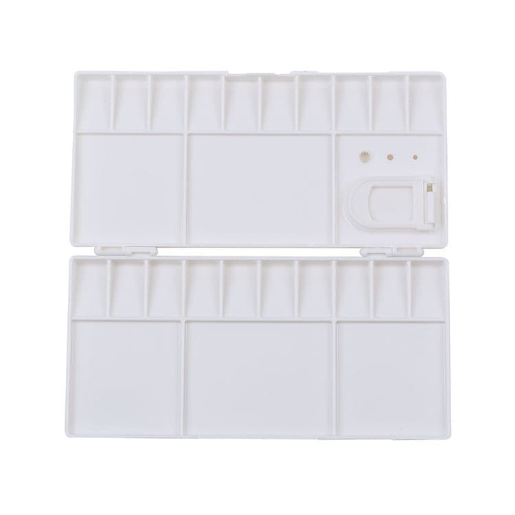 Factory Direct Gouache and Traditional Chinese Painting Palette, RD-25 Square White Paint Box with Plastic Flip Lid
