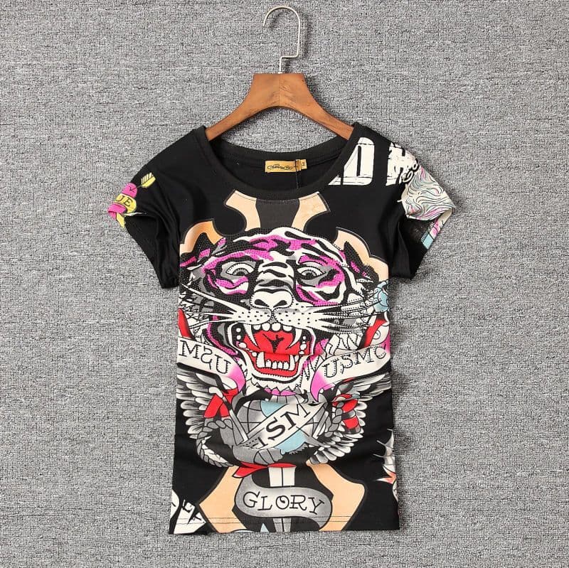 Cross-border Street Style Cotton Women's T-Shirt Short Sleeve Trendy Printed Slim Fit Summer New Arrival