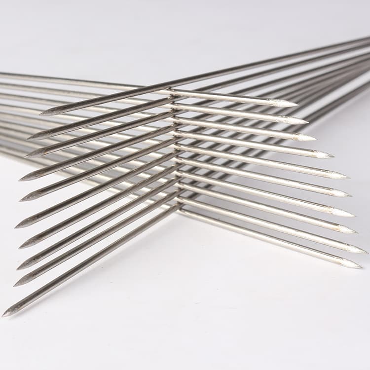 Stainless steel barbecue round skewers 2.5-30cm, thickened round steel skewers for lamb kebabs