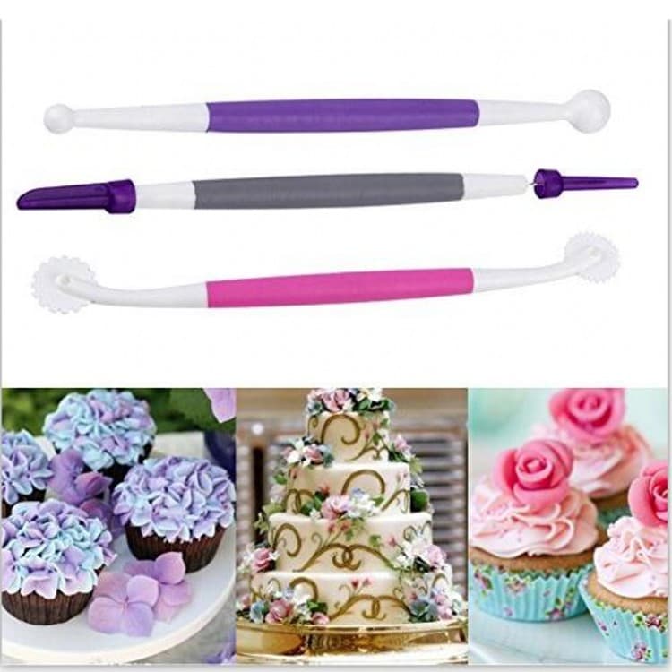 DIY Baking 3-Piece Carving Set, Vent Needle, Carving, Fondant Cake Decoration Tool Kit Creative Baking