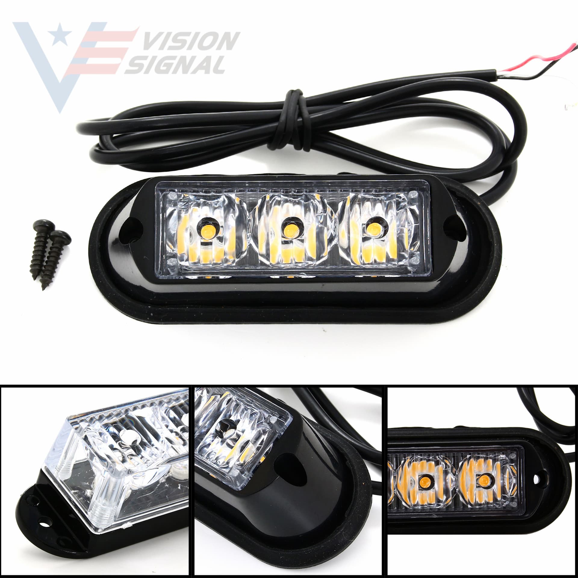 3LED Flashing Light 3LED Door Side Light 12-24V Truck Side Light Warning Light