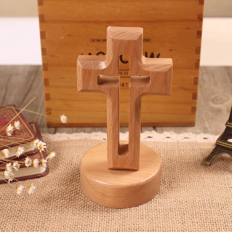 Wooden Cross Decoration Home Decor Real Wood DIY Decoration Wholesale Handmade Craft Religious Temple Suitable Business Gift