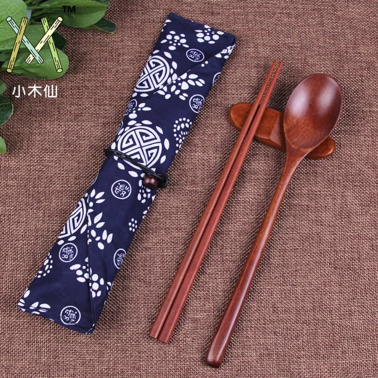 @XiaomuXian Wooden Chopsticks and Spoon Set, Japanese Style Chopstick and Spoon Combination, Premium Gift for Outdoor Travel, Ins Style