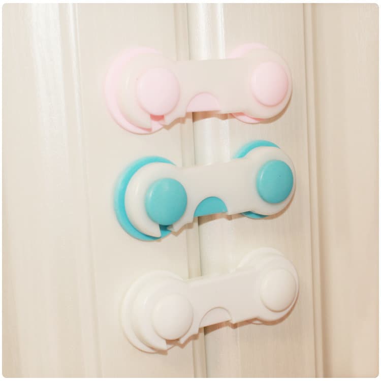 18 Colors Available Blue Pink Flat Open-Close Lock Refrigerator Drawer Baby Dual Lock Child Function Lock Safety Lock