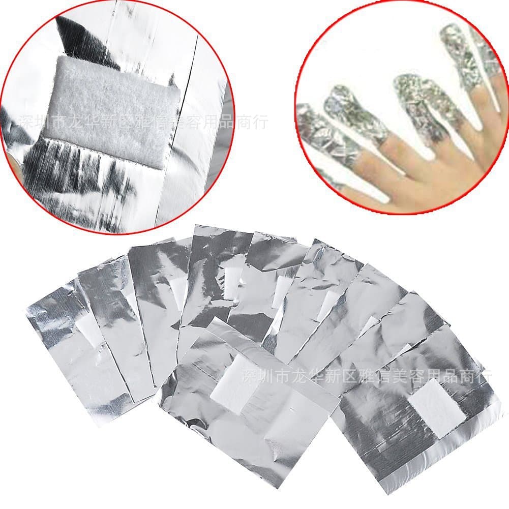 Thickened Nail Polish Remover Foil with Cotton Pads, 100 Pieces, Exquisite Nail Art