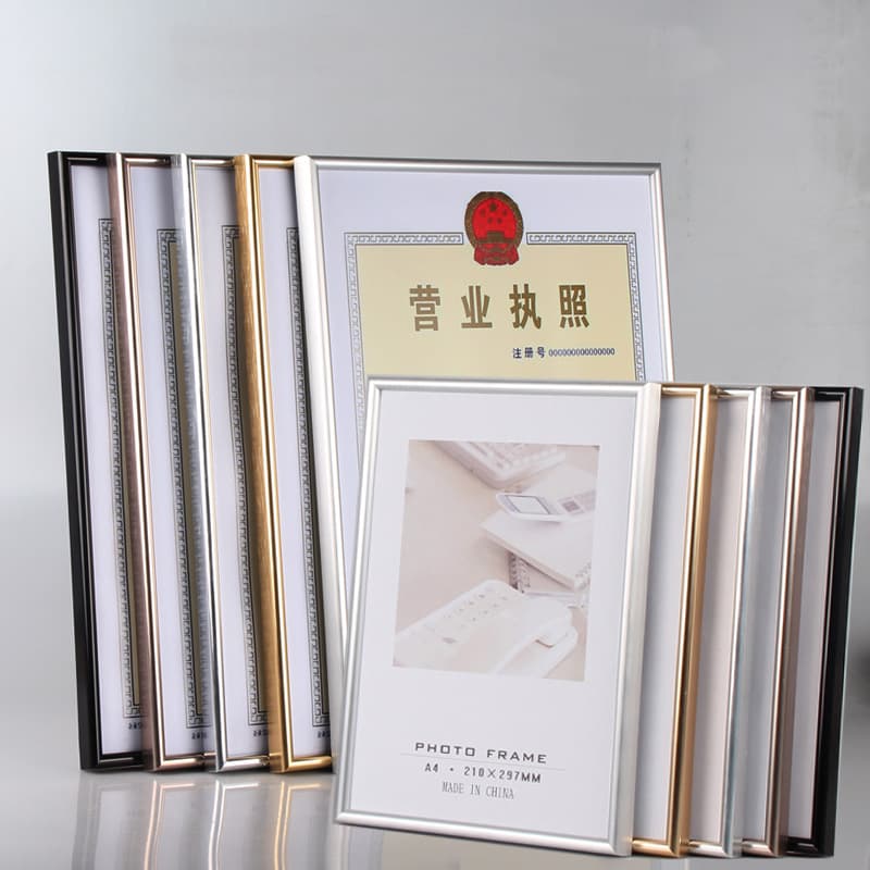 Wholesale Aluminum Alloy Photo Frame, Business License Frame A3 Wall-Mounted, Aluminum A4 Certificate Frame, Tabletop Display, Wall-Mounted
