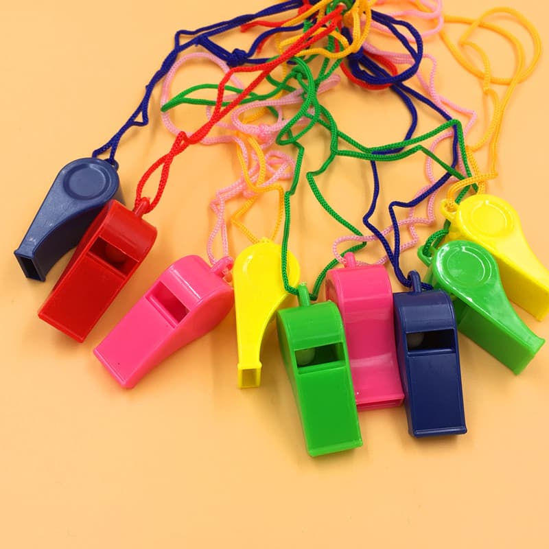 Sports Plastic Whistle Children's Toy Colorful Cheering Referee Whistle Fan Manufacturer 24-Pack