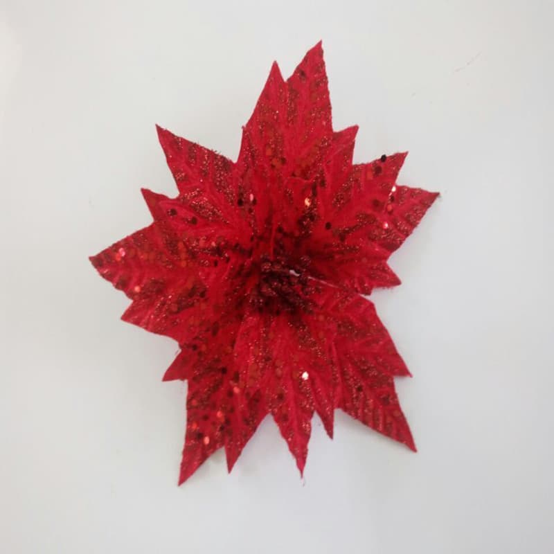 Yaju Supply Christmas Tree Accessories High Simulation Christmas Flowers Spray Snow Christmas Flowers Multiple Styles Available