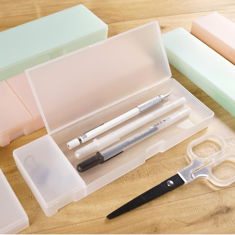 Japanese simple frosted stationery box, Muji small fresh style pen box, grinding tool processing, LOGO can be printed