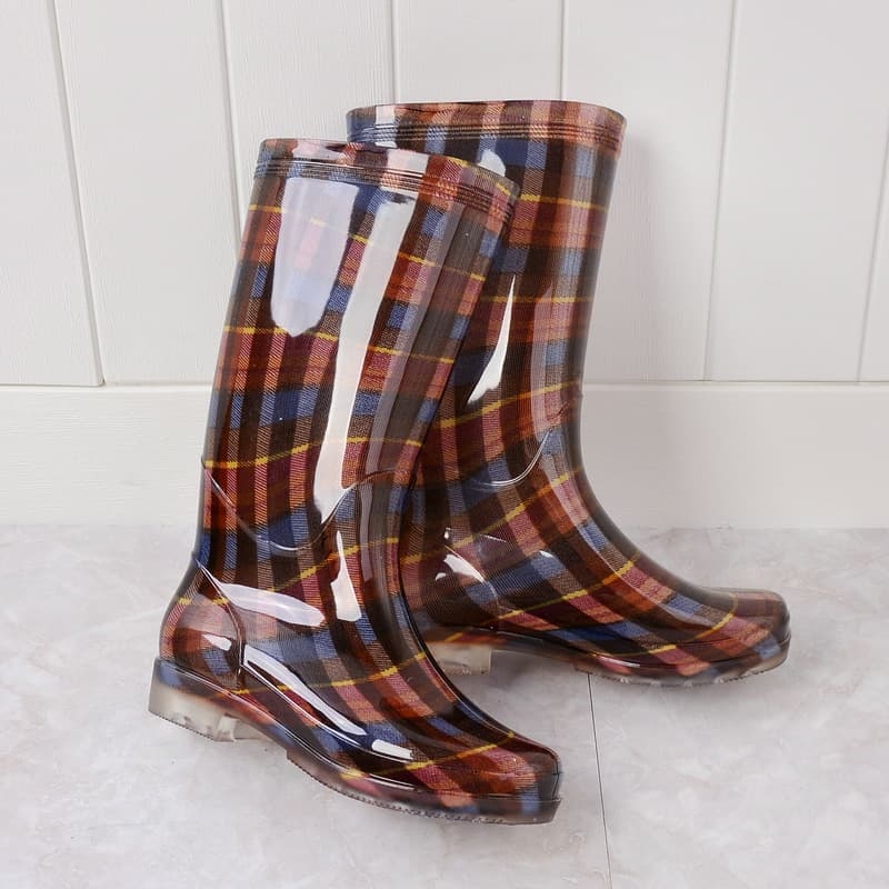 Women's high-top waterproof rain boots, adult anti-slip wear-resistant PVC material, acid and alkali resistant for rice planting