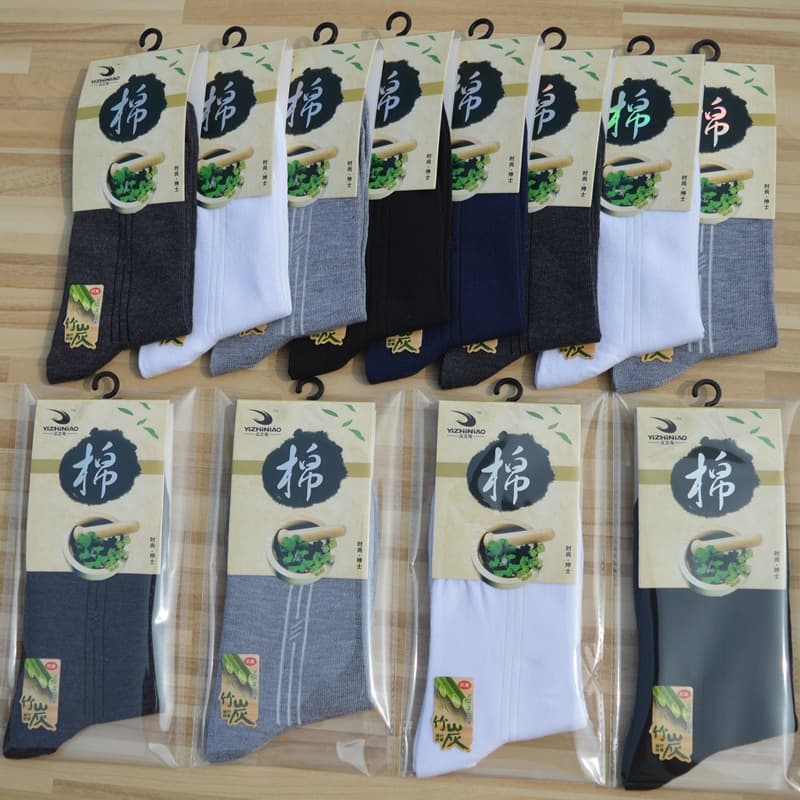 Autumn/Winter Style Individually Packaged Socks, Men's Simple Business Casual Cotton Socks, Breathable Manufacturer Stock Wholesale Street Stall Socks