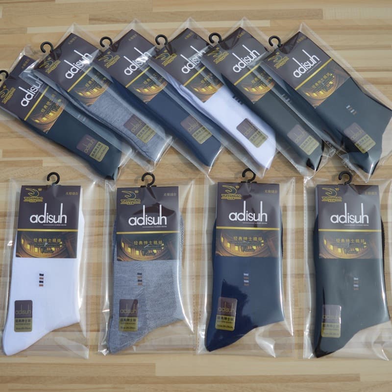 Summer thin men's mid-calf socks, individually packaged, solid color, cotton mesh socks, sweat-absorbent and breathable men's socks.
