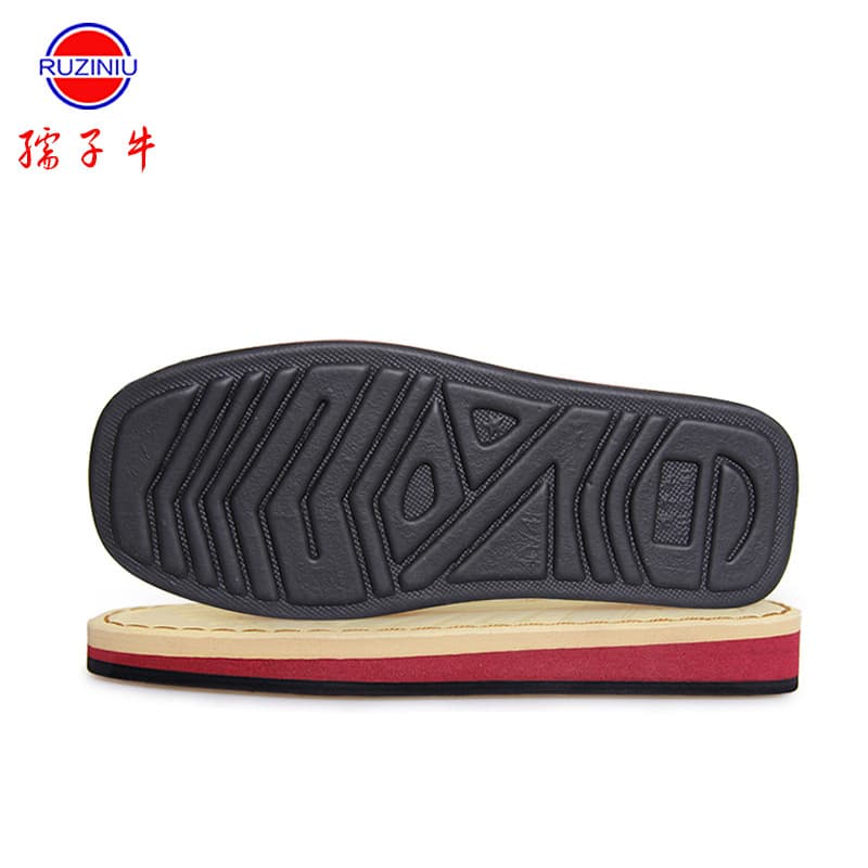 Wholesale Ruzi Niu shoe soles, handmade wool cotton soles, non-slip and wear-resistant, embossed massage rubber cotton soles.