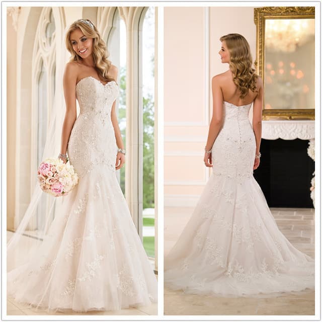 New Slimming Wedding Dress Strapless Plus Size Lace Up Backless Fish Tail Drag Trendy Wedding Gown Summer 2025