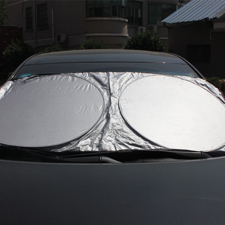 Summer Sun Protection Double-Layer Sunshade Factory Sun Protection Insulation Car Front Windshield Sunshade Titanium Silver Cloth