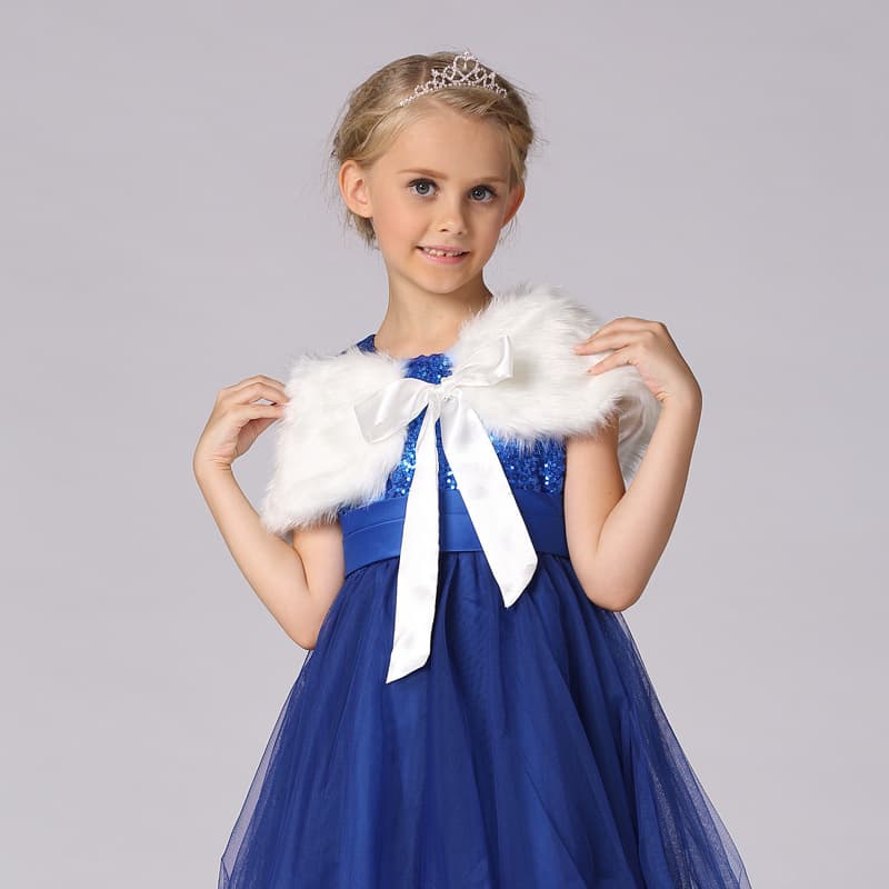 Dropshipping girls' cape shawl, 2024 new style, fashionable Korean style, fluffy shawl, children's dress, accessories.