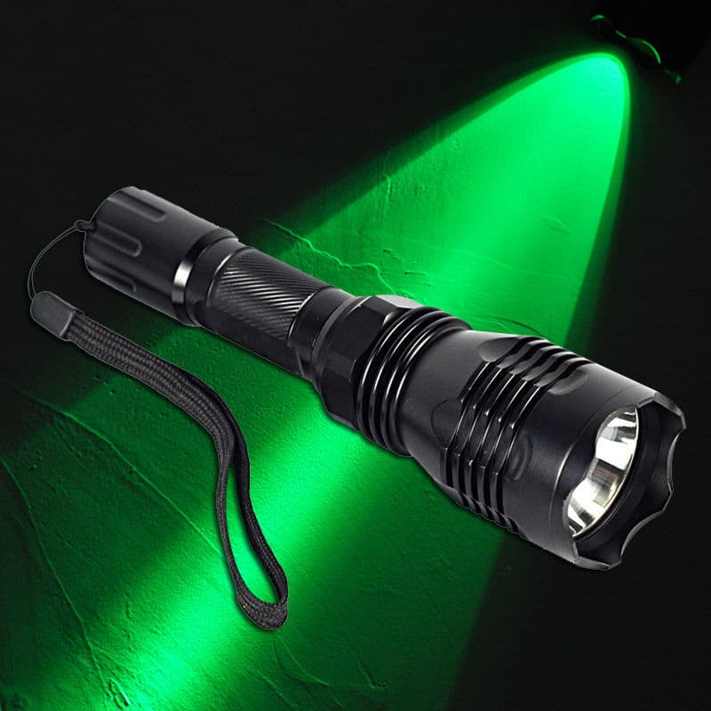 Tactical Flashlight H802 Green Red Blue Light High Brightness Outdoor 500m Long Range Rechargeable 18650 Flashlight