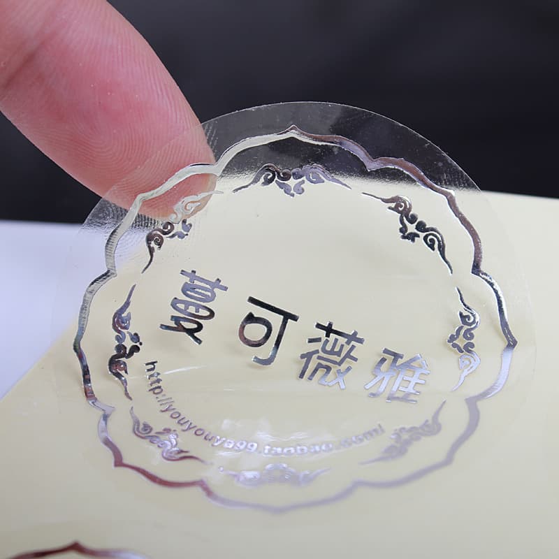 Transparent Pvc Non-drying Adhesive Labels Qr Code Logo Trademark Stickers