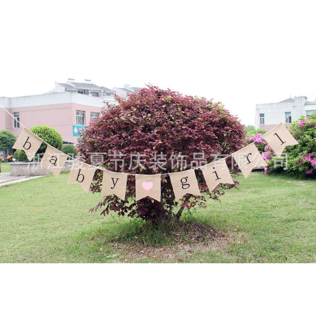 Popular Western-style Bunting Banner BabyGirl Girls Holiday Party Decoration Burlap Swallowtail Flag