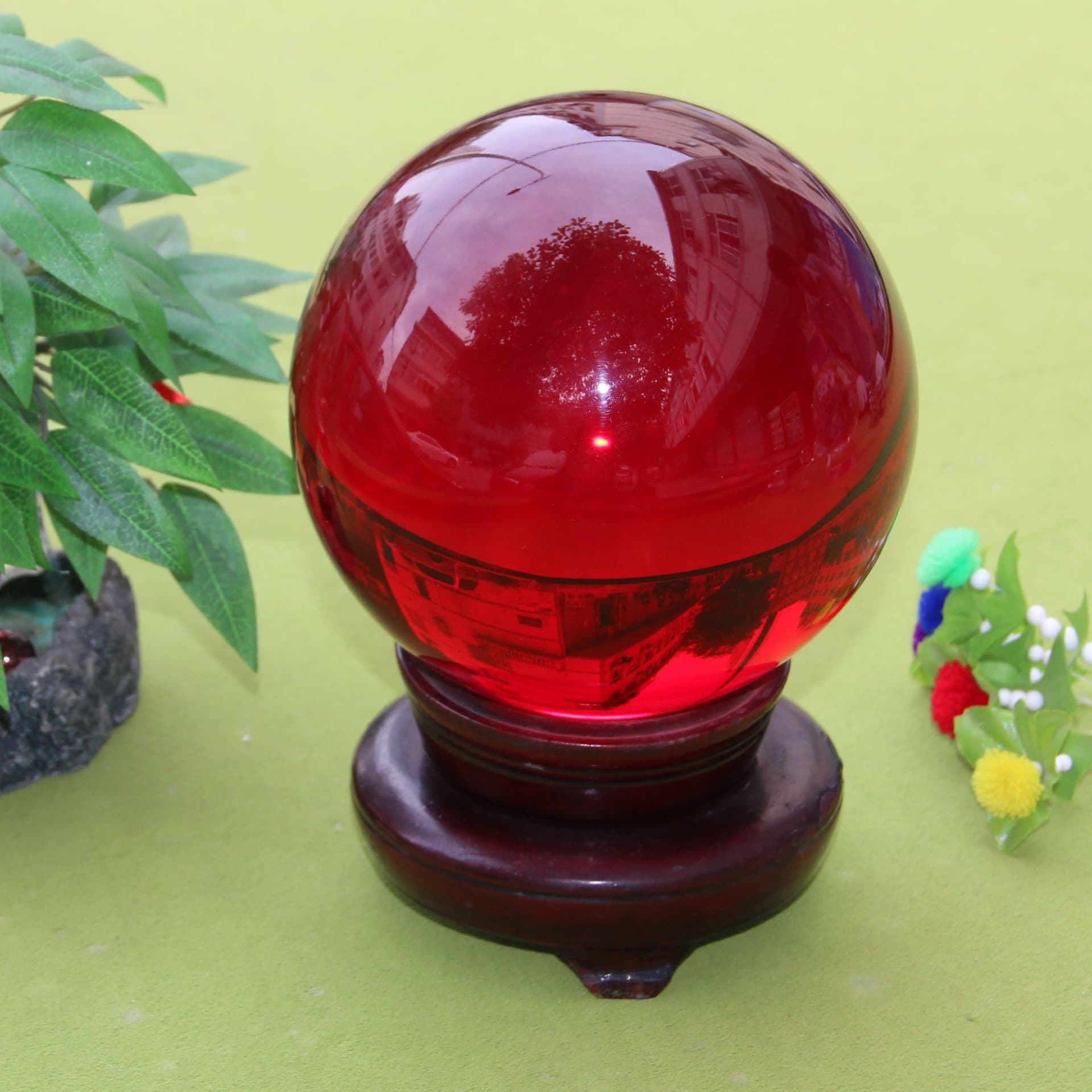 Crystal Yun Pujiang Crystal Factory Home Decor Red Crystal Ball Creative Home Photography Props Glass Ball Ornament