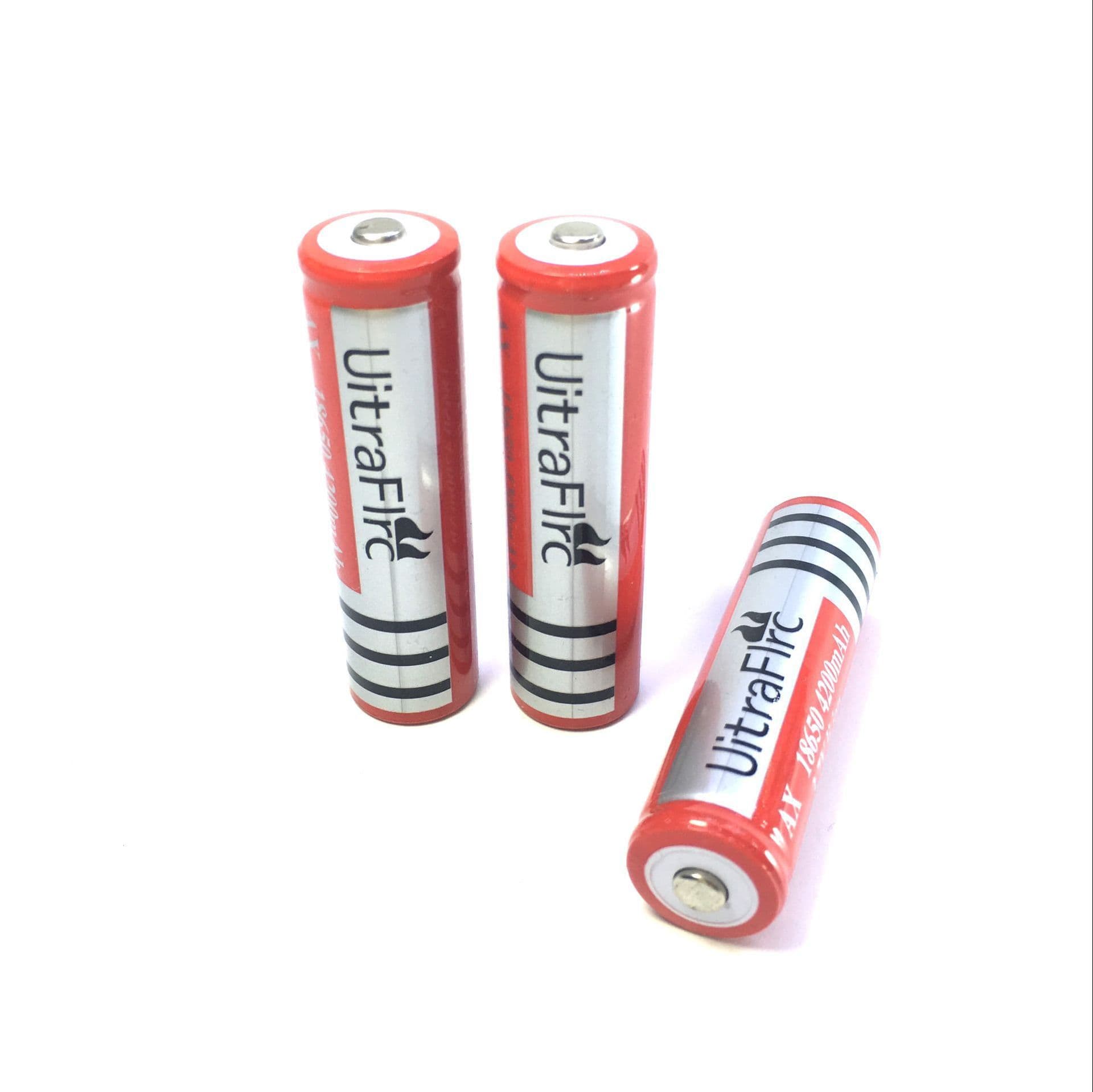 18650 High Capacity Rechargeable Lithium Battery 3.7V for Flashlight Headlamp, Red 18650