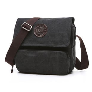 Canvas Casual Bag, Men's Crossbody Bag, Travel Portable Solid Color Multi-Pocket Sling Bag, Customizable Gift Bag