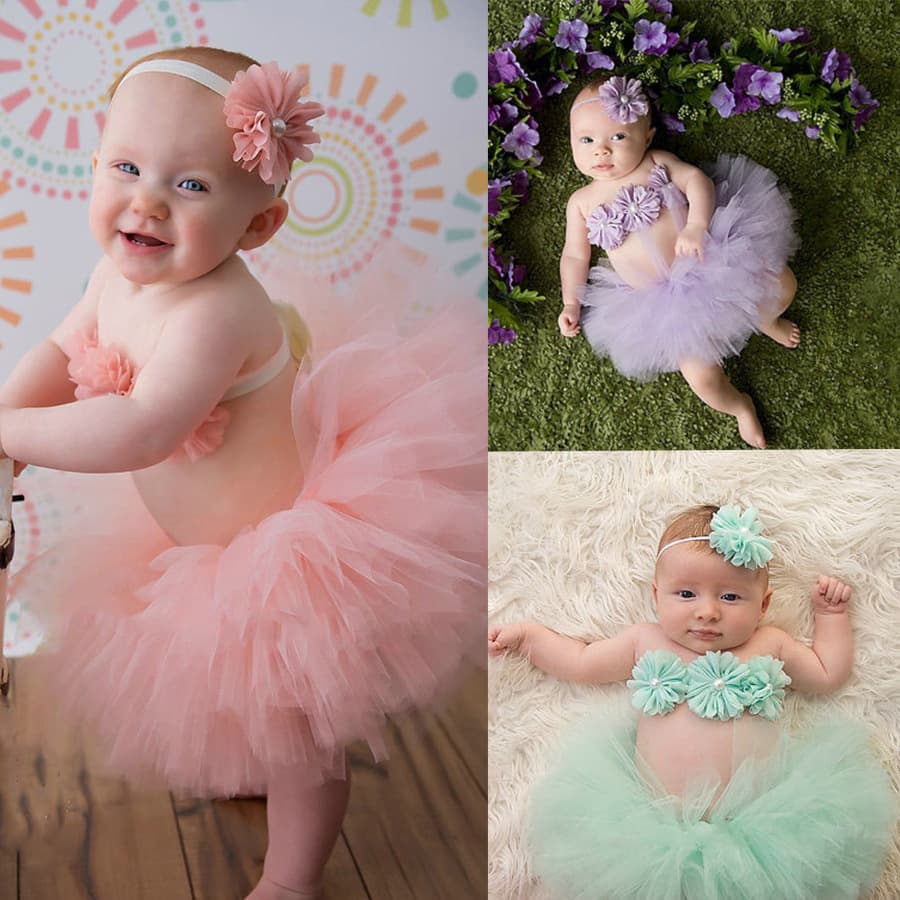 New Foreign Trade Children's European and American Tutu Dress Puffy Dress Three-Piece Set, Children's Photography Clothing, Studio Photo Shoot Attire