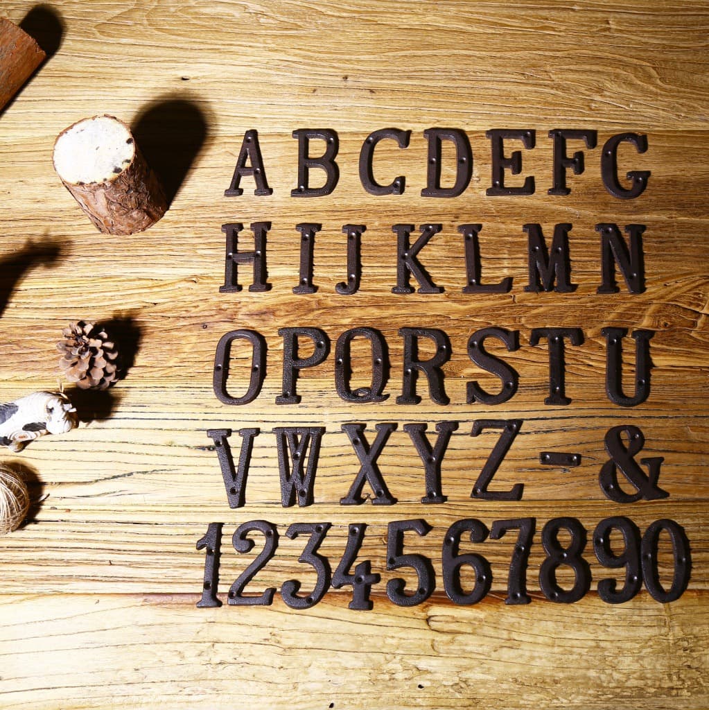 ZAKKA Iron Craft Decor, Cast Metal Numbers, Letters, Creative DIY House Signs, Alphabet Symbols
