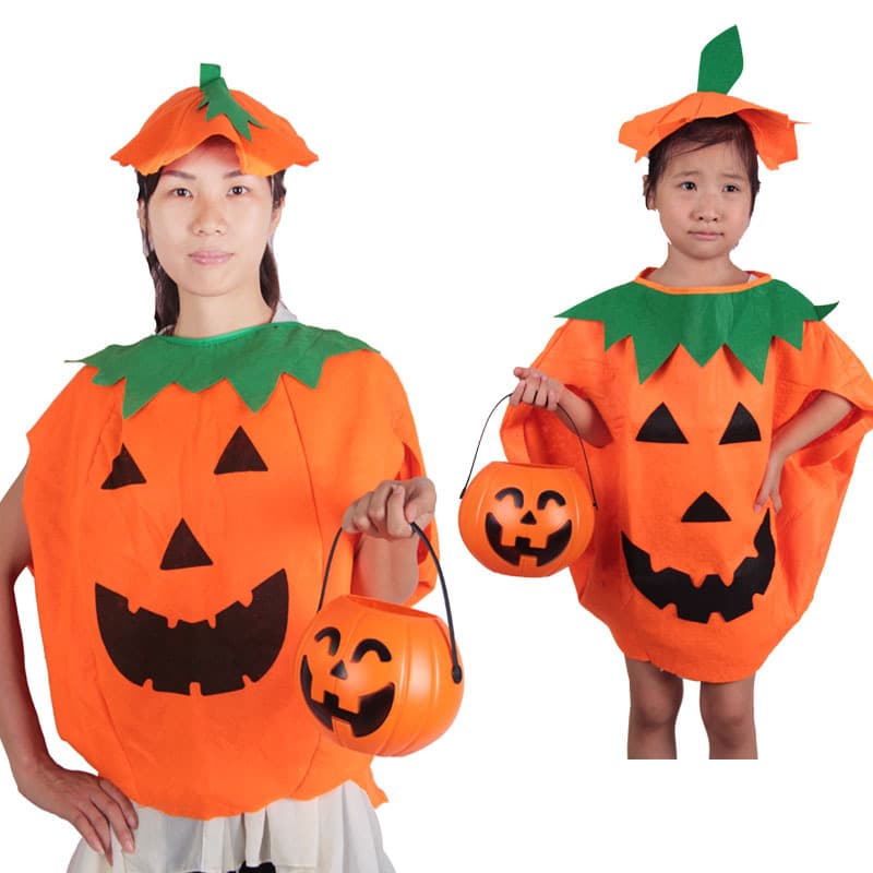 Halloween Pumpkin Costume Masquerade Party Costume Adult Child Pumpkin Costume Holiday Party Pumpkin Family Outfit