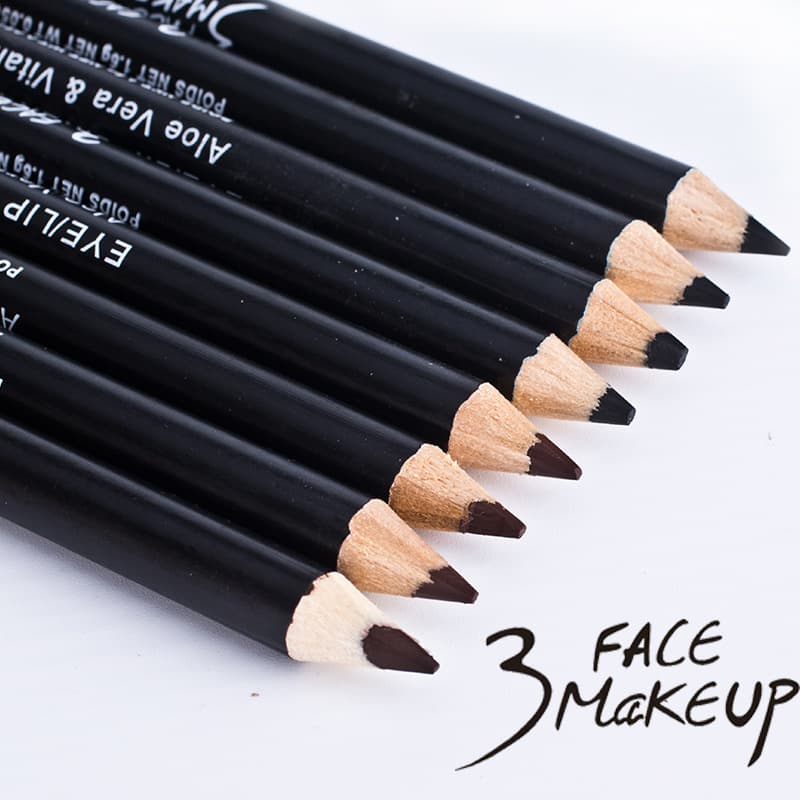 Domestic Makeup 3 FACE MAKEUP Waterproof, Sweatproof, Long-Lasting, Smudge-Proof Eyeliner Pencil, Hard Core Eyebrow Pencil Wholesale