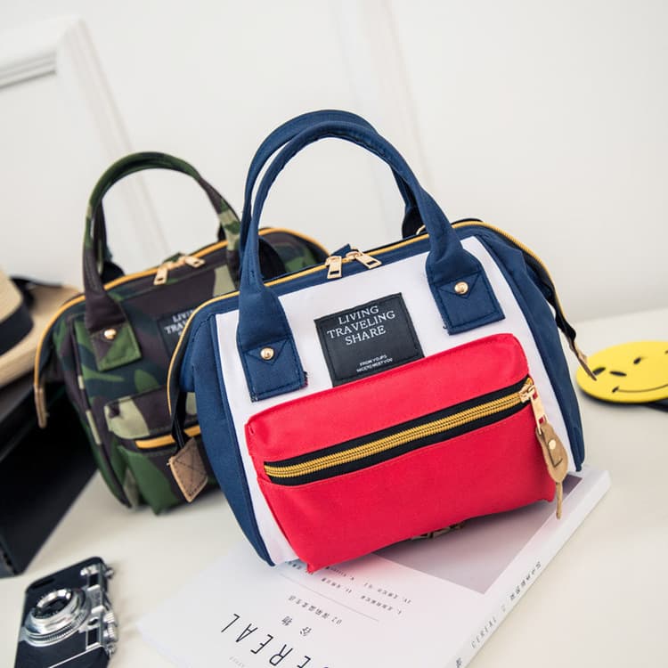 Fashionable Camouflage Mini Clip Nylon Backpack Single Shoulder Crossbody Bag Women's Style Soft Handle Zipper Opening Internal