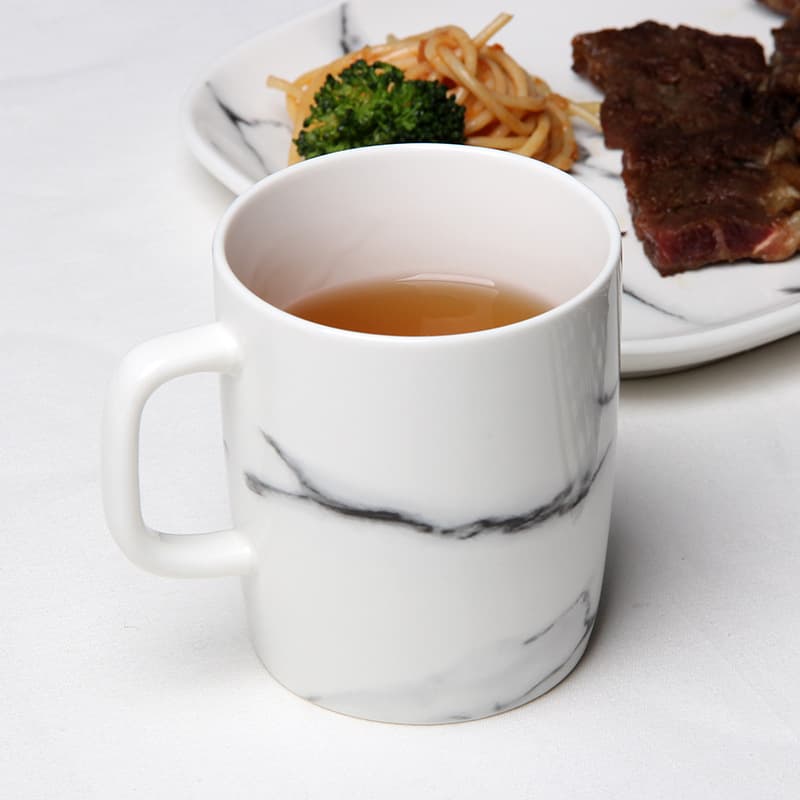 European-style Marble Pattern Mug, Creative Black and White Ceramic Cup, Office Water Cup, Coffee Cup, Milk Cup