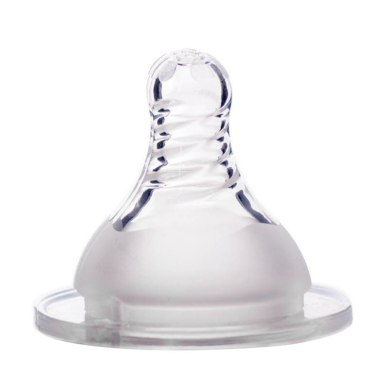 Wide-neck frosted nipple compatible with various wide-neck baby bottles; baby nipple; breast-like silicone spiral nipple.