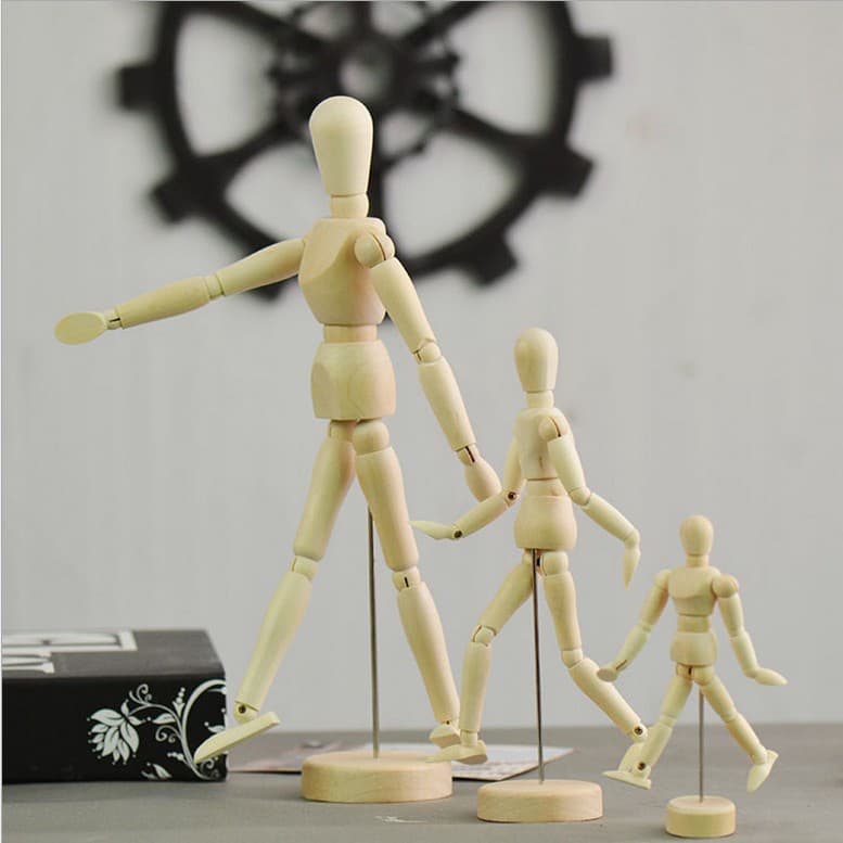 Zakka Groceries Wholesale Jointed Figure Wooden Figure Jointed Doll 14 Joints Full Movement Wooden Ornaments