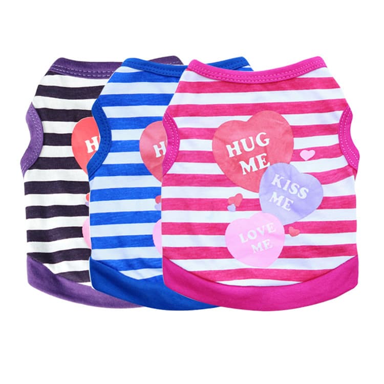 Dog Clothing Pet Apparel Cotton Jersey Small Dog Teddy "Kiss Me" Vest Wholesale New Style