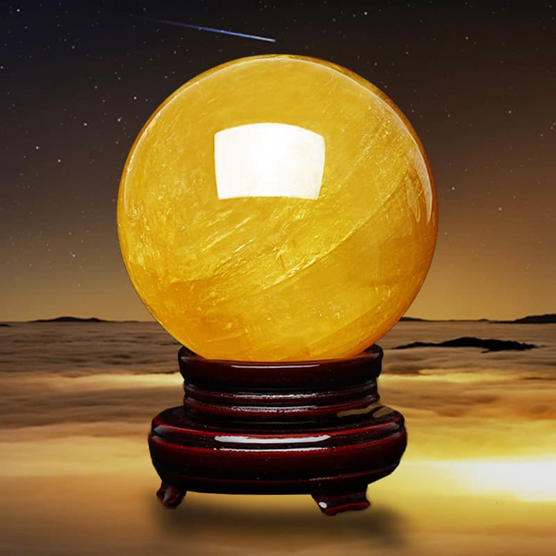 Natural Yellow Crystal Ball Ornament Yellow Crystal Raw Stone Various Sizes Direct Factory Price Gift with Drop Shipping