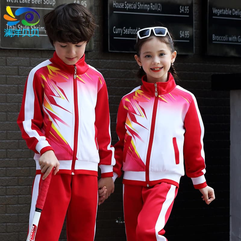 School uniform for kindergarten, primary and secondary school students, children's sportswear and performance costume set, factory wholesale